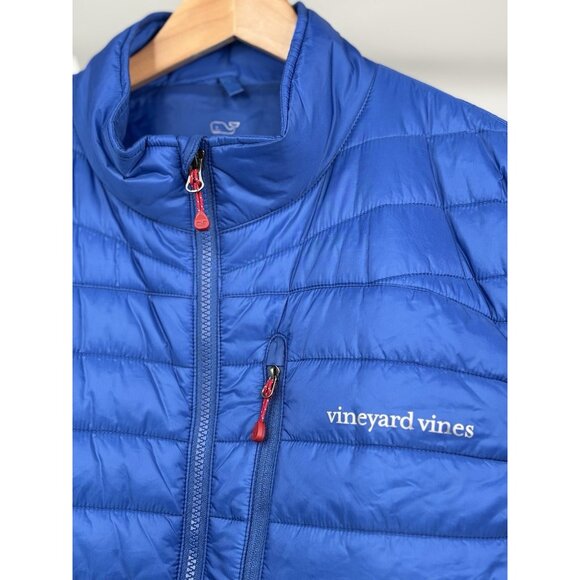 Vineyard Vines Puffer Vest Men’s XL Mountain Weekend Blue Nylon Quilted Full Zip - Picture 3 of 16